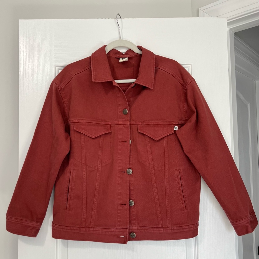 Lucy & Yak Rust Red Oversized Denim Jacket